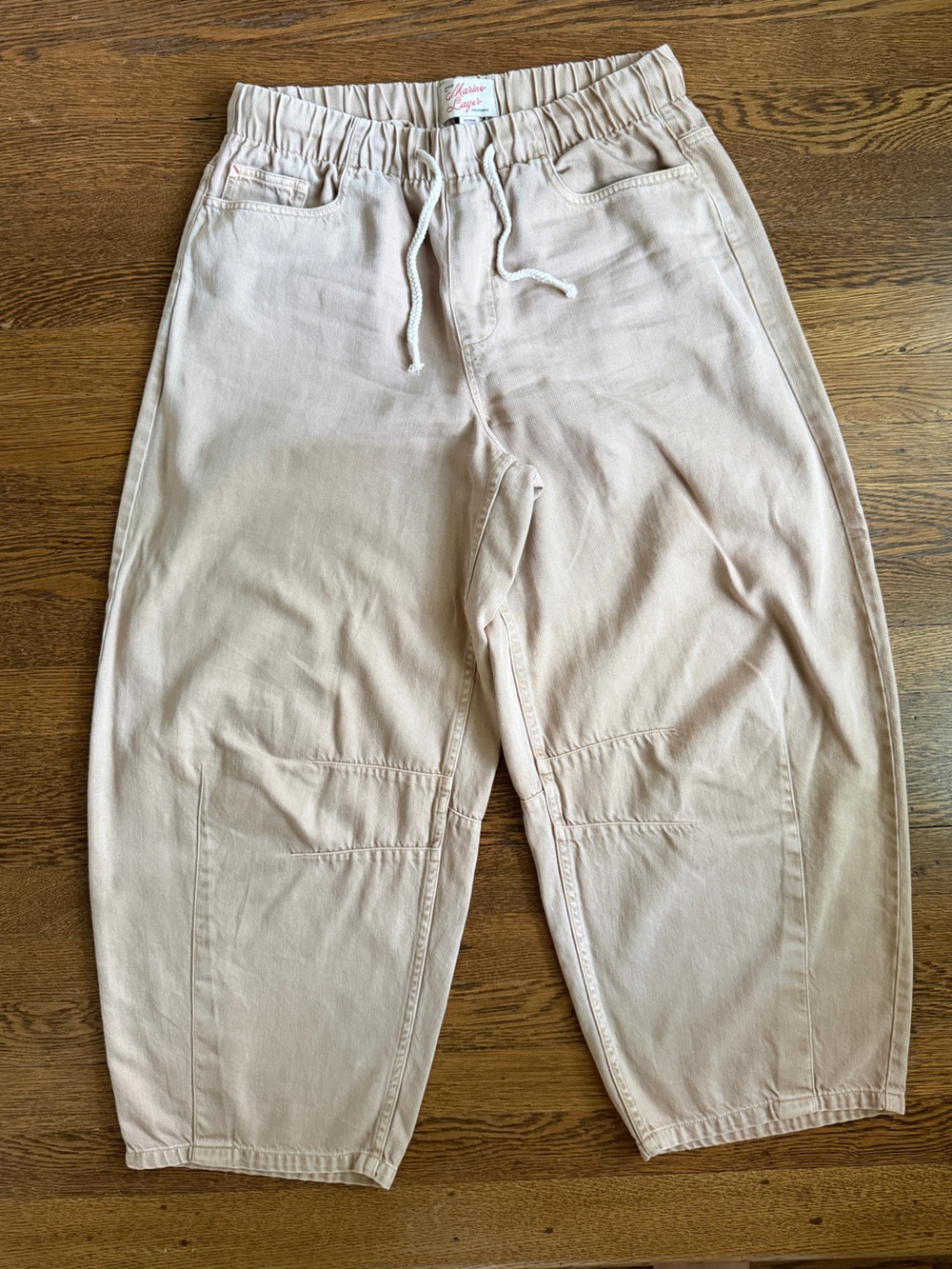 Marine Layer Ella Barrel Leg Pant in Khaki size medium